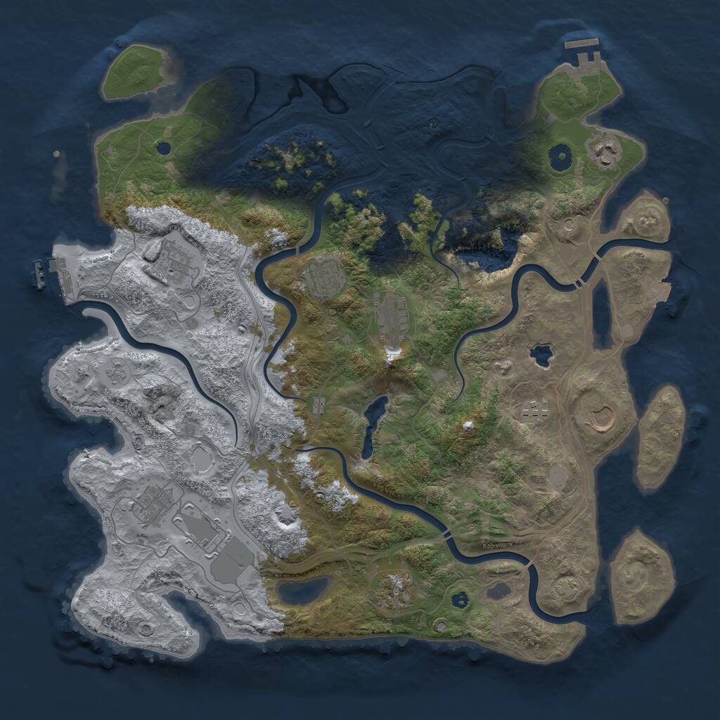 Rust Map: Procedural Map, Size: 4250, Seed: 1866478850, 15 Monuments