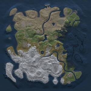 Thumbnail Rust Map: Procedural Map, Size: 4050, Seed: 1218485010, 16 Monuments