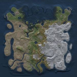 Thumbnail Rust Map: Procedural Map, Size: 4000, Seed: 421287398, 17 Monuments