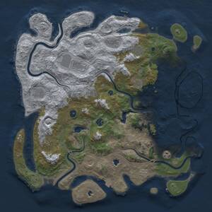 Thumbnail Rust Map: Procedural Map, Size: 4500, Seed: 2121757644, 17 Monuments