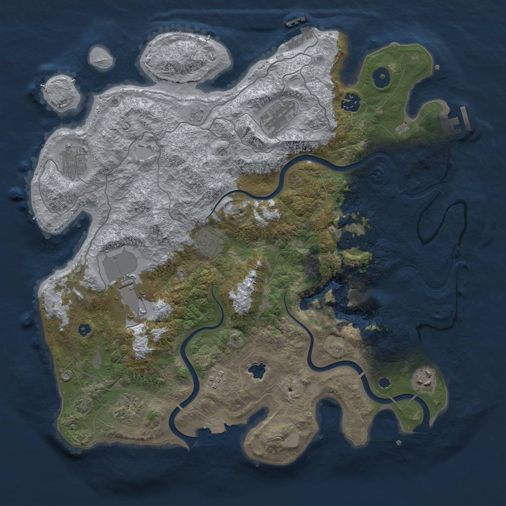 Rust Map: Procedural Map, Size: 4000, Seed: 1437695713, 15 Monuments