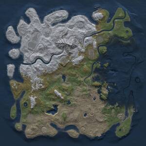 Thumbnail Rust Map: Procedural Map, Size: 5000, Seed: 564841, 17 Monuments