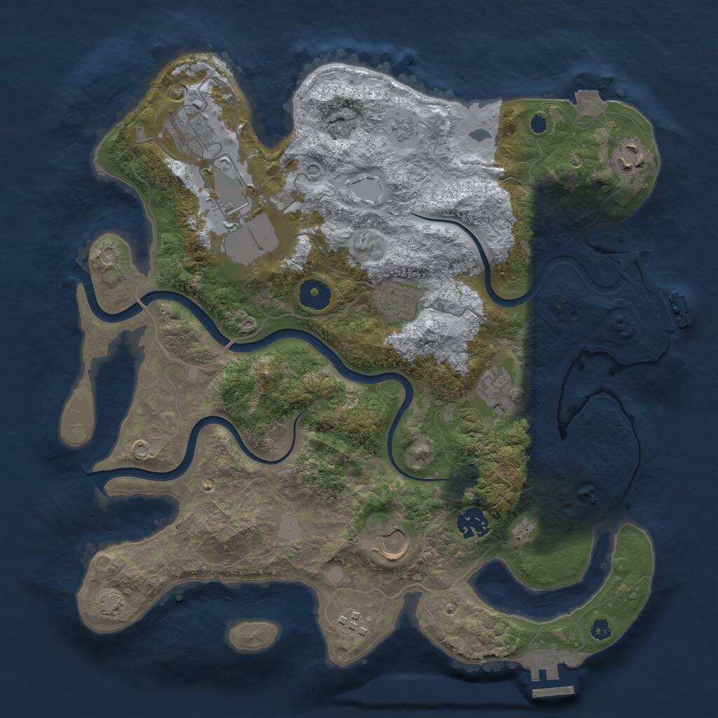 Rust Map: Procedural Map, Size: 3500, Seed: 855765865, 14 Monuments