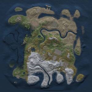 Thumbnail Rust Map: Procedural Map, Size: 3500, Seed: 2012951556, 13 Monuments