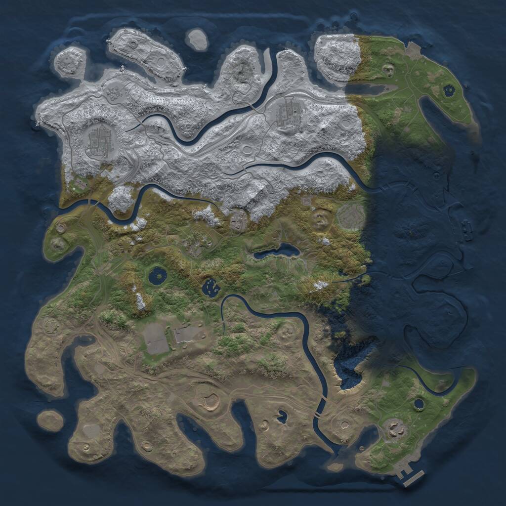 Rust Map: Procedural Map, Size: 4300, Seed: 1287018781, 15 Monuments