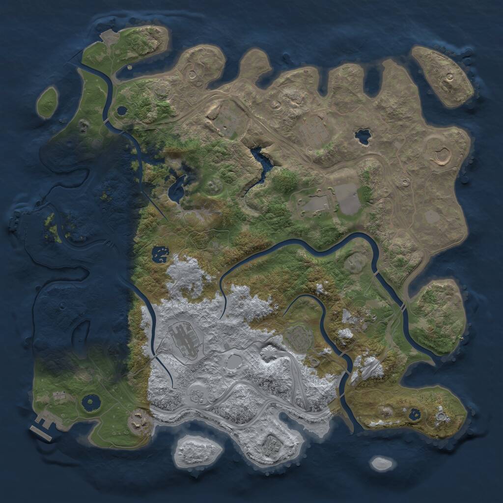 Rust Map: Procedural Map, Size: 4250, Seed: 1304741436, 16 Monuments