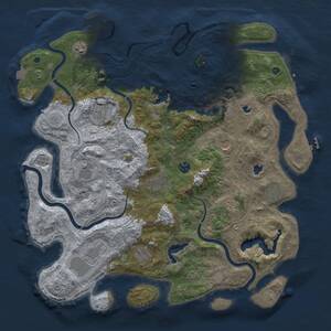 Thumbnail Rust Map: Procedural Map, Size: 4500, Seed: 598632758, 17 Monuments