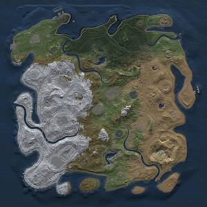 Thumbnail Rust Map: Procedural Map, Size: 4500, Seed: 598632758, 19 Monuments