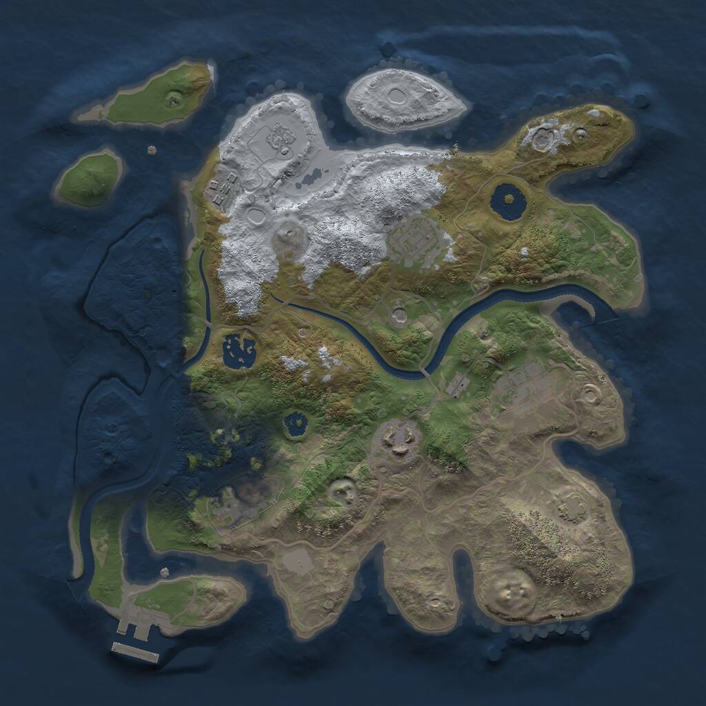 Rust Map: Procedural Map, Size: 3000, Seed: 731880241, 11 Monuments