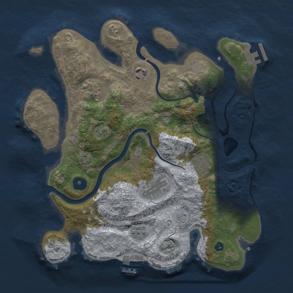 Rust Map: Procedural Map, Size: 3200, Seed: 3213123, 11 Monuments