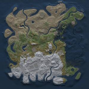 Thumbnail Rust Map: Procedural Map, Size: 4500, Seed: 1746009991, 17 Monuments