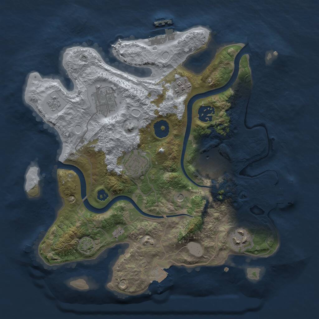 Rust Map: Procedural Map, Size: 2850, Seed: 1289609805, 12 Monuments