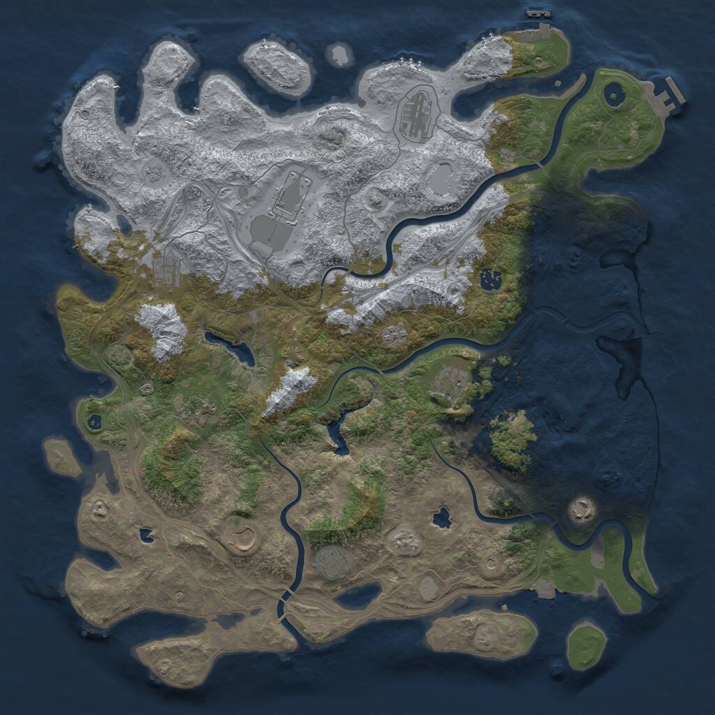 Rust Map: Procedural Map, Size: 4750, Seed: 152407305, 16 Monuments