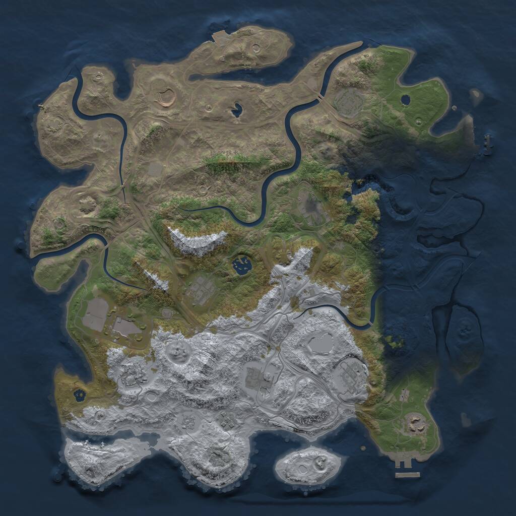 Rust Map: Procedural Map, Size: 4250, Seed: 868575120, 17 Monuments