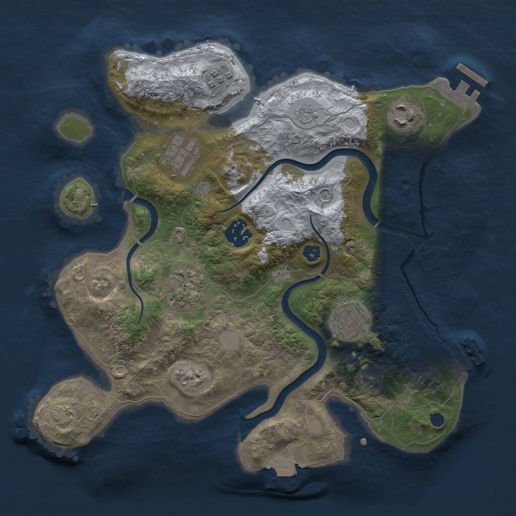 Rust Map: Procedural Map, Size: 3000, Seed: 526695843, 12 Monuments