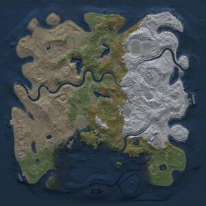 Thumbnail Rust Map: Procedural Map, Size: 4500, Seed: 2094410725, 17 Monuments