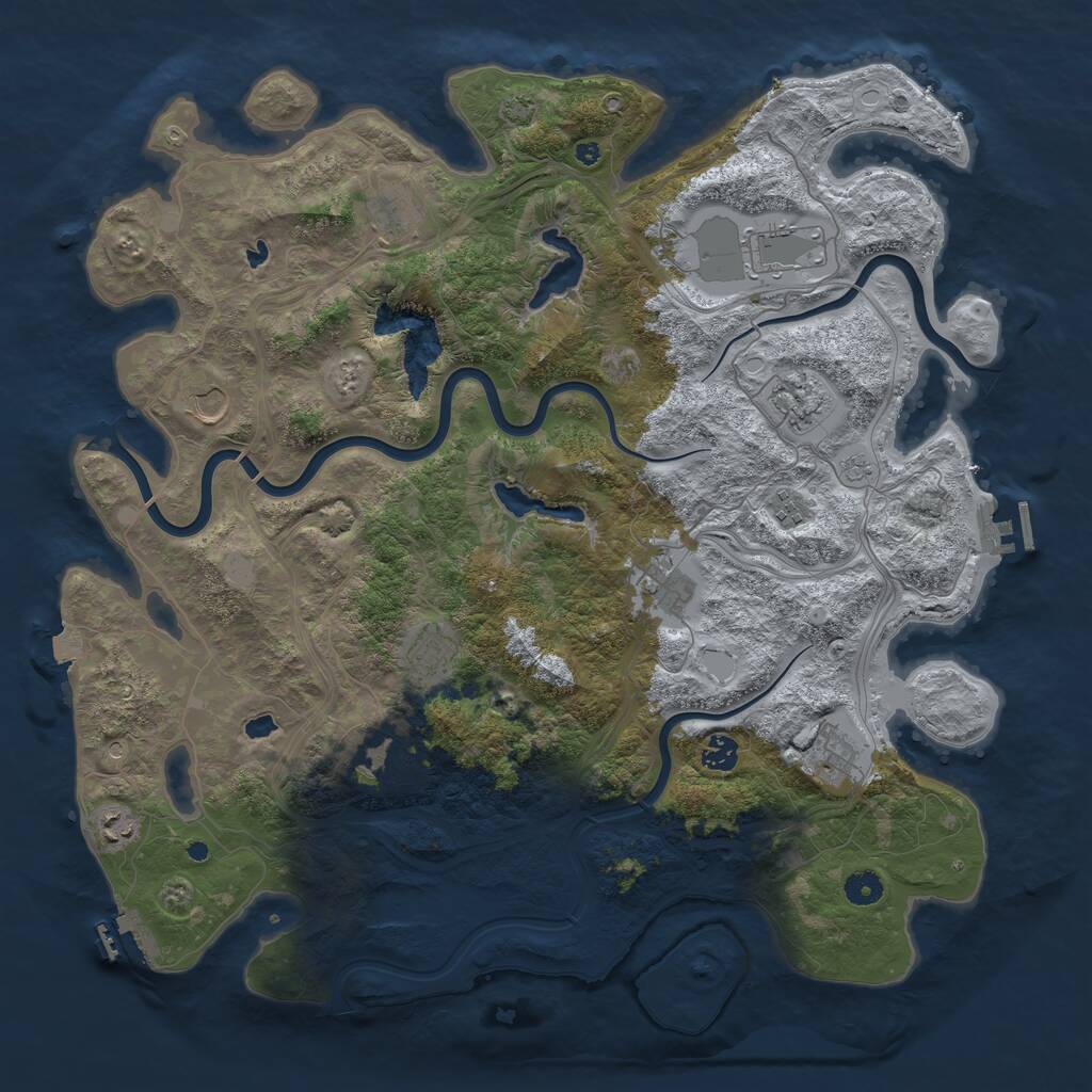 Rust Map: Procedural Map, Size: 4500, Seed: 2094410725, 17 Monuments