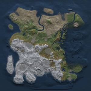 Thumbnail Rust Map: Procedural Map, Size: 3500, Seed: 1319813621, 15 Monuments