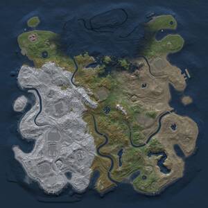 Thumbnail Rust Map: Procedural Map, Size: 4500, Seed: 1211602046, 17 Monuments