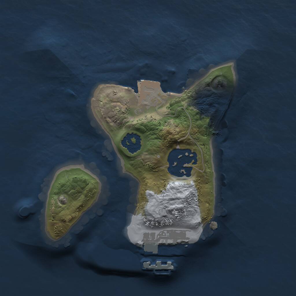 Rust Map: Procedural Map, Size: 1500, Seed: 27734, 3 Monuments