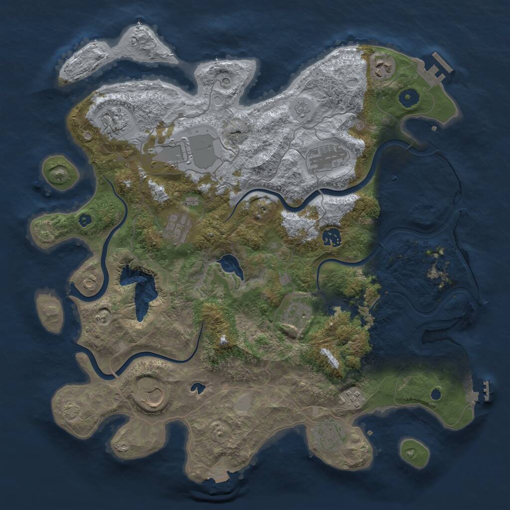 Rust Map: Procedural Map, Size: 4000, Seed: 11026, 16 Monuments