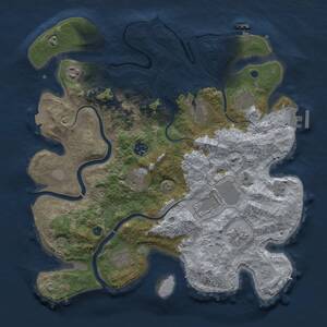 Thumbnail Rust Map: Procedural Map, Size: 3700, Seed: 2131449148, 15 Monuments