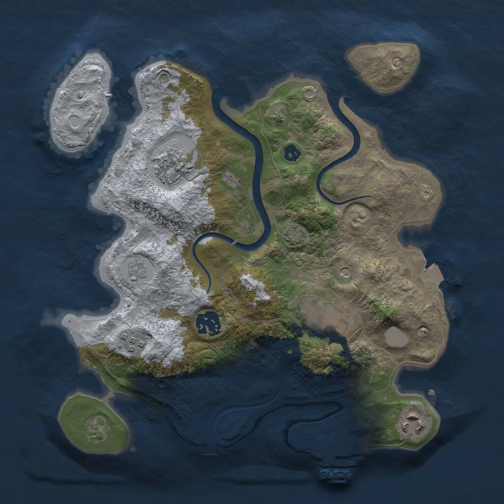 Rust Map: Procedural Map, Size: 3000, Seed: 26496, 10 Monuments