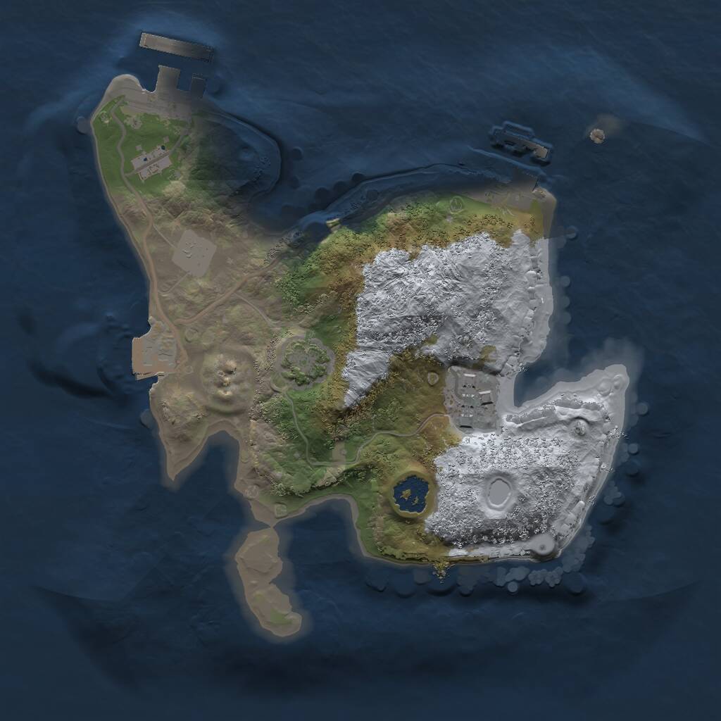 Rust Map: Procedural Map, Size: 2000, Seed: 1390682594, 5 Monuments