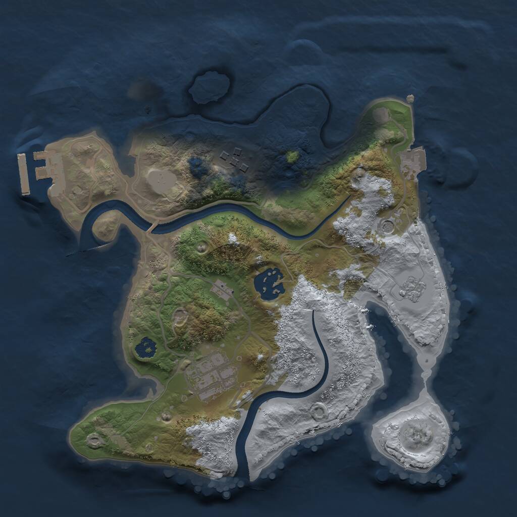 Rust Map: Procedural Map, Size: 2500, Seed: 777888520, 7 Monuments