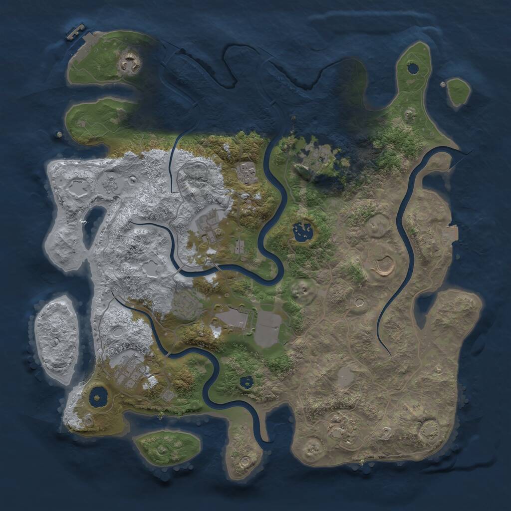 Rust Map: Procedural Map, Size: 3800, Seed: 5485692, 15 Monuments
