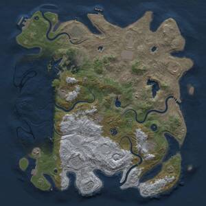 Thumbnail Rust Map: Procedural Map, Size: 4500, Seed: 2050276630, 17 Monuments
