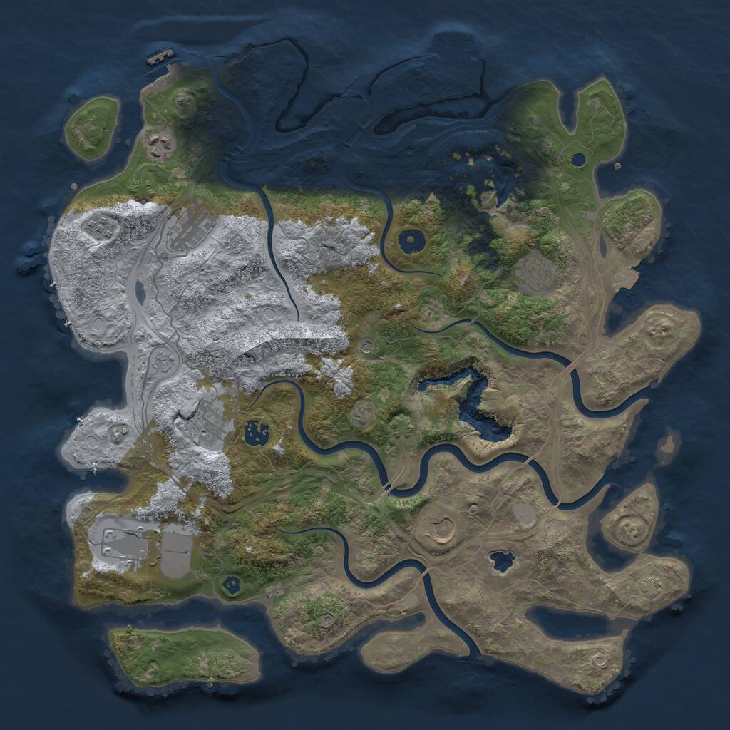 Rust Map: Procedural Map, Size: 4250, Seed: 157498627, 14 Monuments