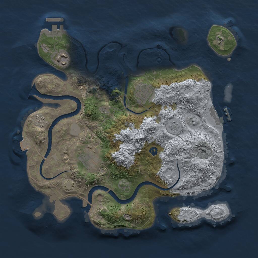 Rust Map: Procedural Map, Size: 3000, Seed: 1382625960, 10 Monuments