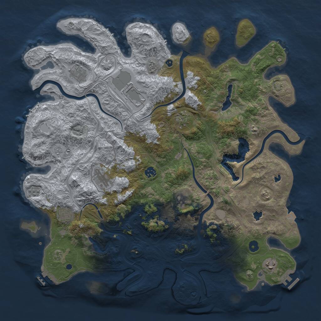Rust Map: Procedural Map, Size: 4500, Seed: 627995452, 15 Monuments