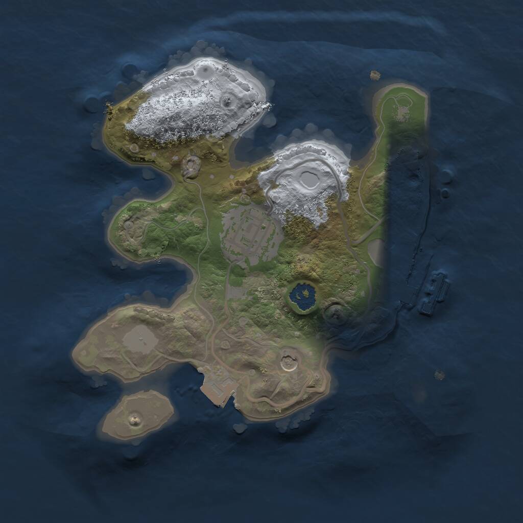 Rust Map: Procedural Map, Size: 2000, Seed: 1545651407, 4 Monuments