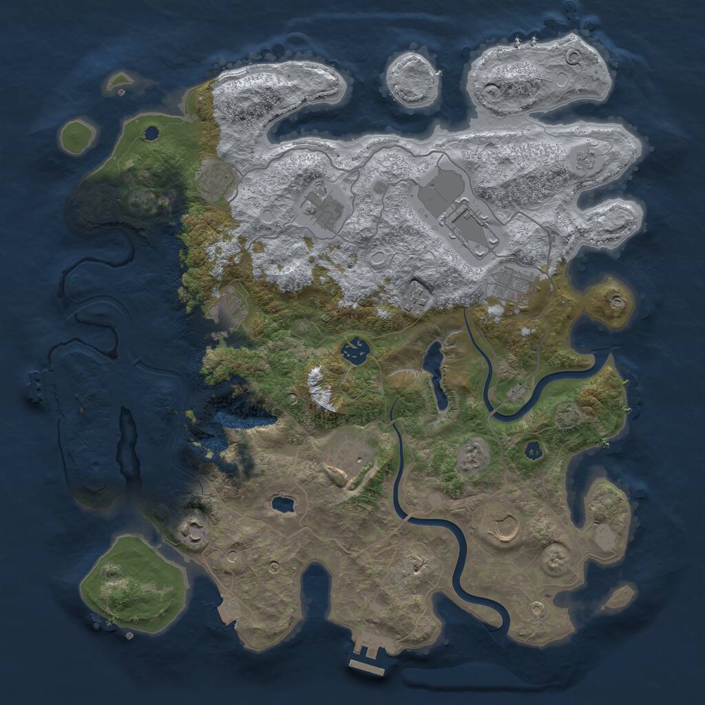 Rust Map: Procedural Map, Size: 4000, Seed: 667452094, 16 Monuments