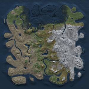 Thumbnail Rust Map: Procedural Map, Size: 4500, Seed: 1736267750, 16 Monuments