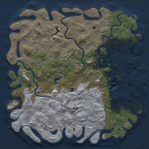 Thumbnail Rust Map: Procedural Map, Size: 6000, Seed: 373689796, 17 Monuments