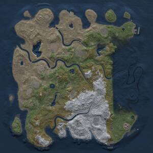 Thumbnail Rust Map: Procedural Map, Size: 4500, Seed: 670348331, 17 Monuments