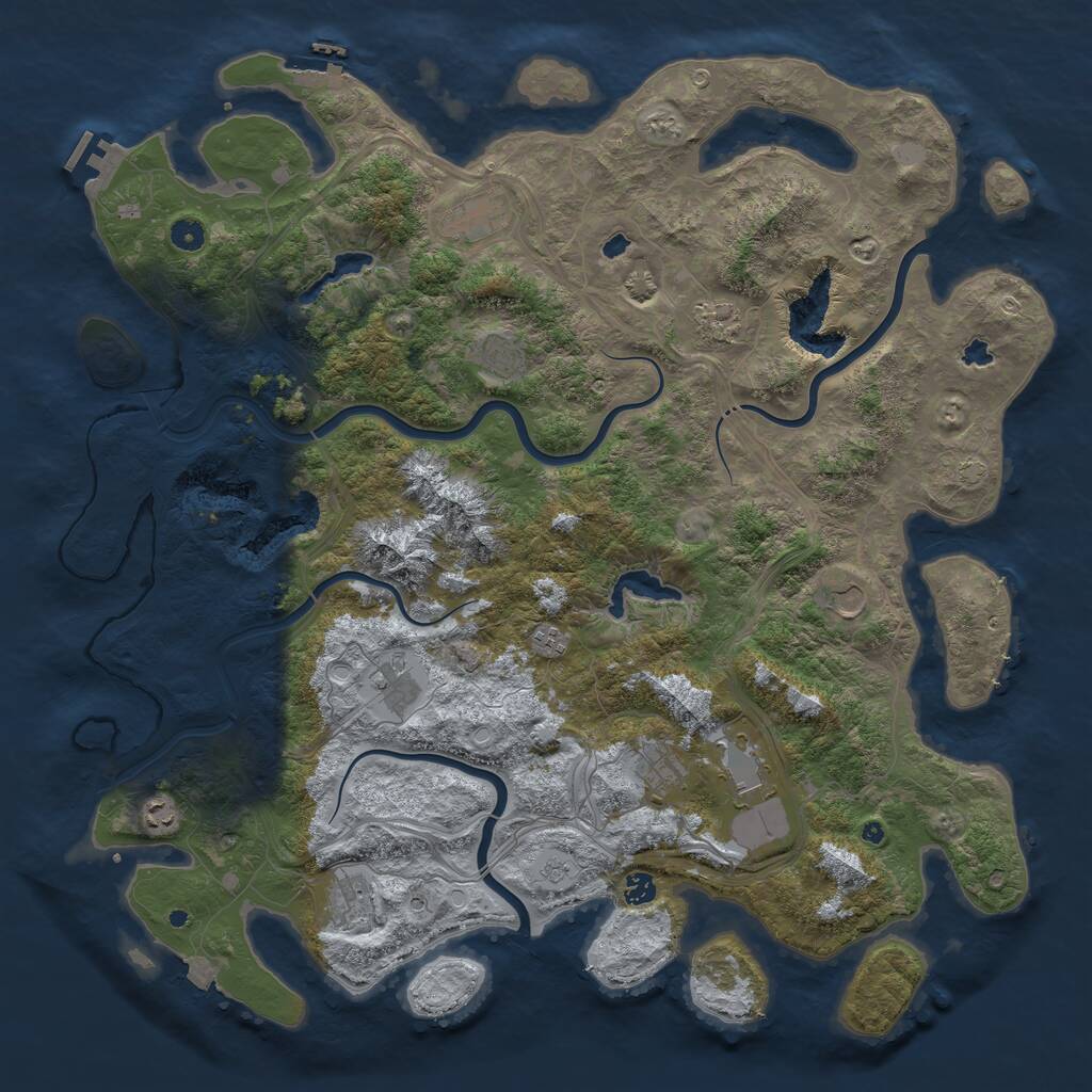 Rust Map: Procedural Map, Size: 5000, Seed: 2007542454, 17 Monuments
