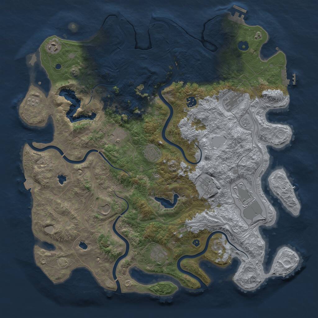 Rust Map: Procedural Map, Size: 4500, Seed: 13181, 16 Monuments