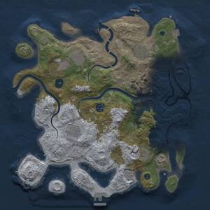 Thumbnail Rust Map: Procedural Map, Size: 3500, Seed: 1774081715, 13 Monuments