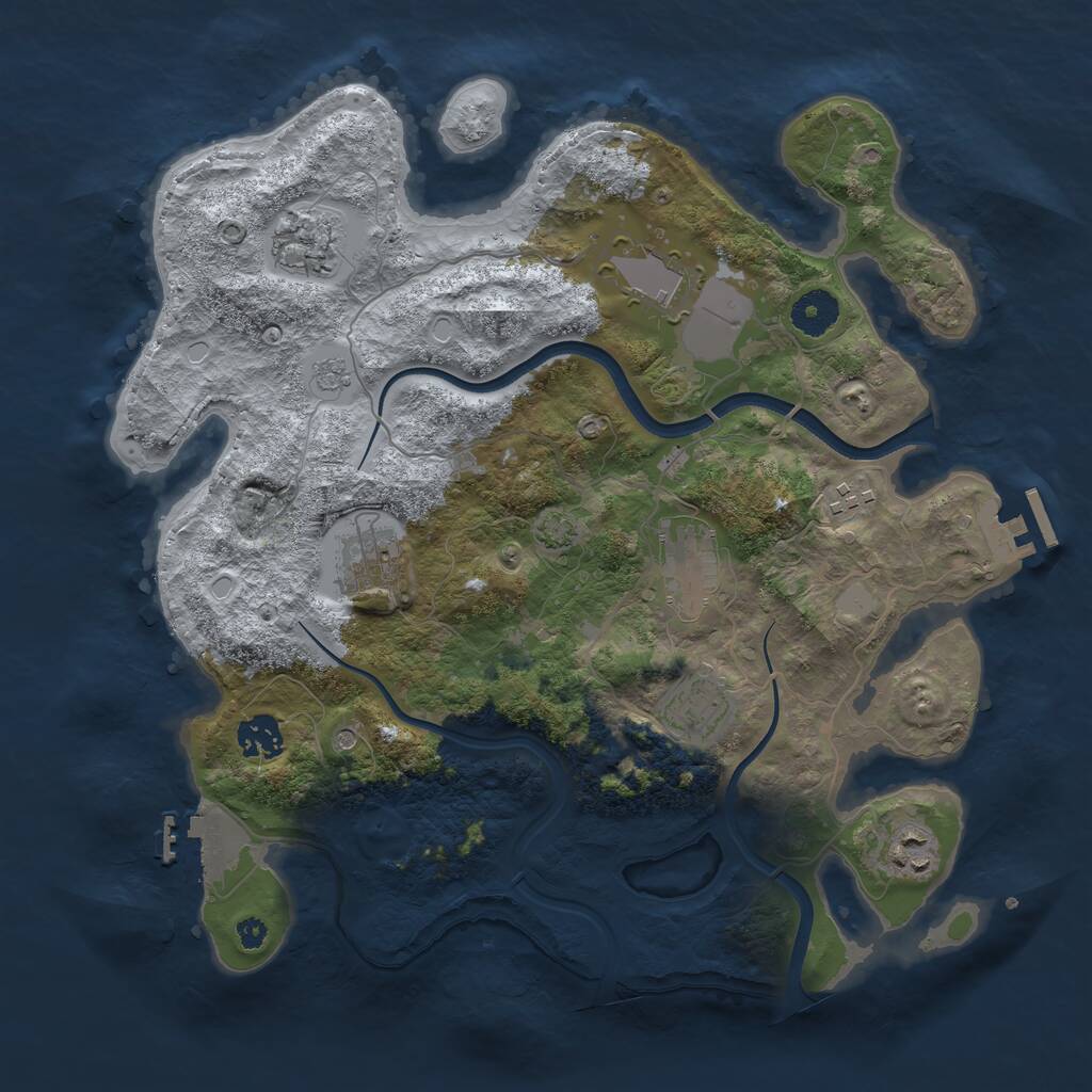 Rust Map: Procedural Map, Size: 3600, Seed: 767622937, 14 Monuments