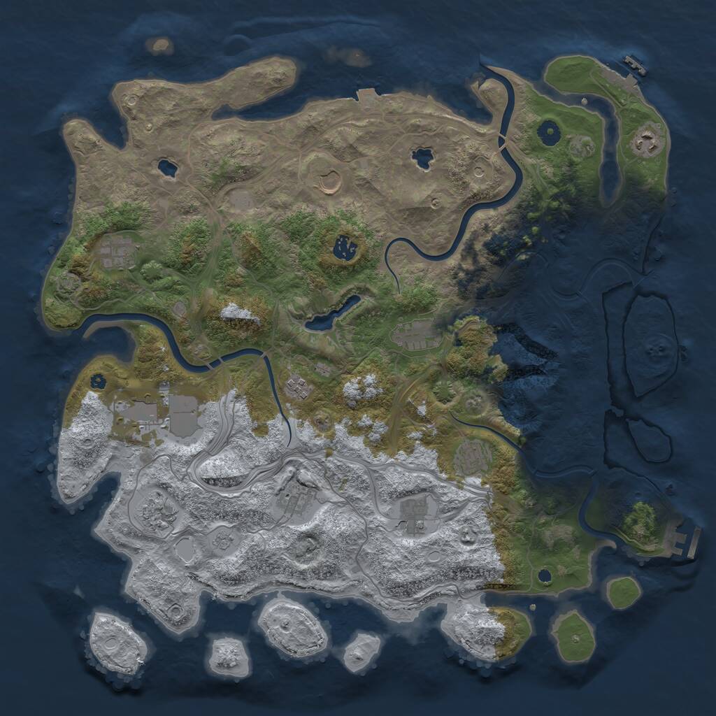 Rust Map: Procedural Map, Size: 4500, Seed: 7022026, 17 Monuments