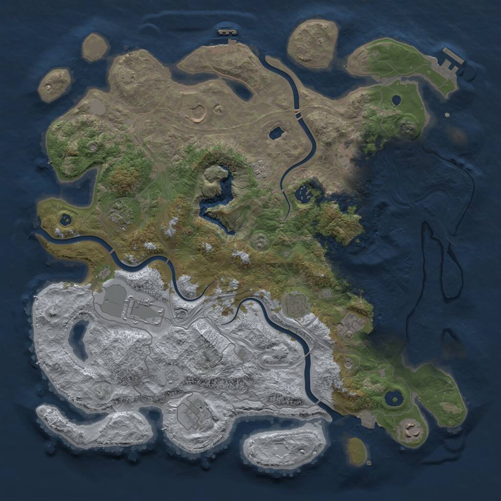 Rust Map: Procedural Map, Size: 4250, Seed: 1597173049, 16 Monuments