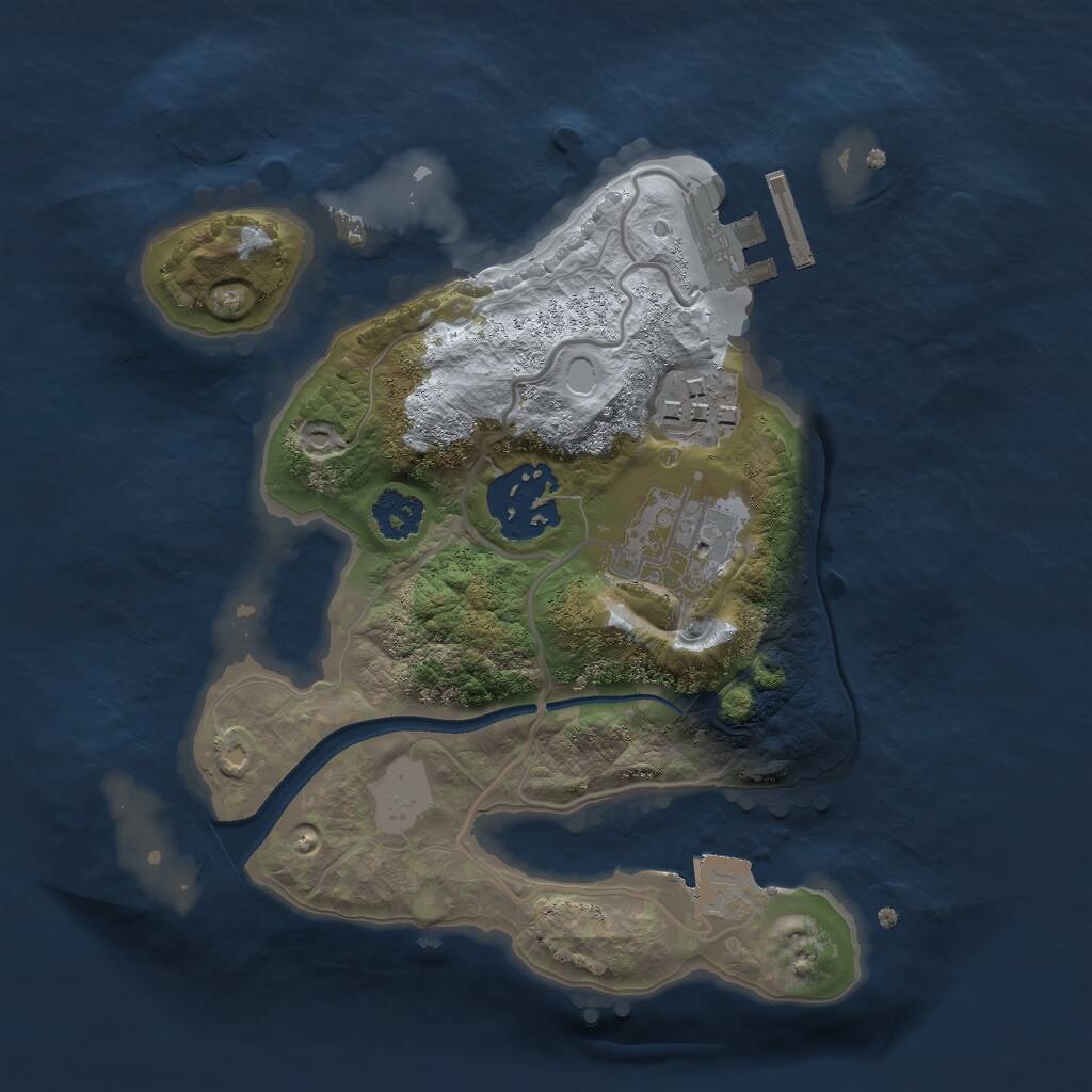 Rust Map: Procedural Map, Size: 2200, Seed: 507661339, 5 Monuments
