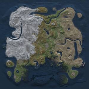 Thumbnail Rust Map: Procedural Map, Size: 4500, Seed: 1996800223, 16 Monuments