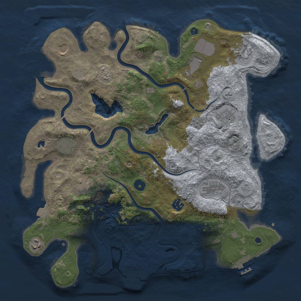 Rust Map: Procedural Map, Size: 4000, Seed: 20260704, 16 Monuments