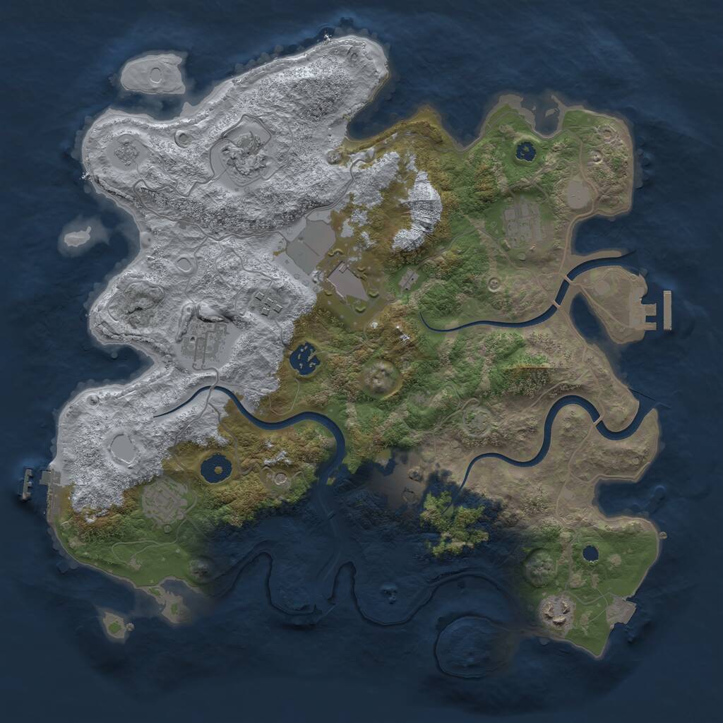 Rust Map: Procedural Map, Size: 3700, Seed: 149531007, 15 Monuments