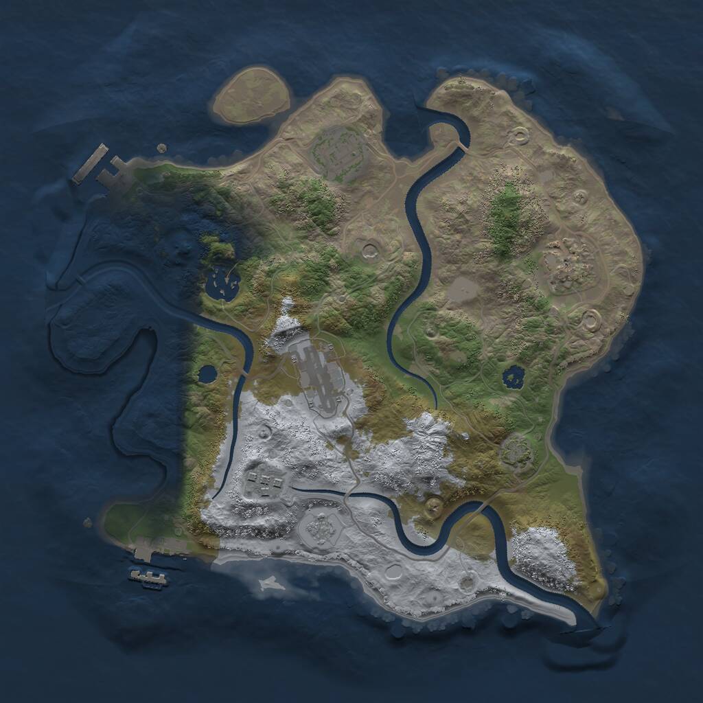 Rust Map: Procedural Map, Size: 3000, Seed: 1859290176, 11 Monuments